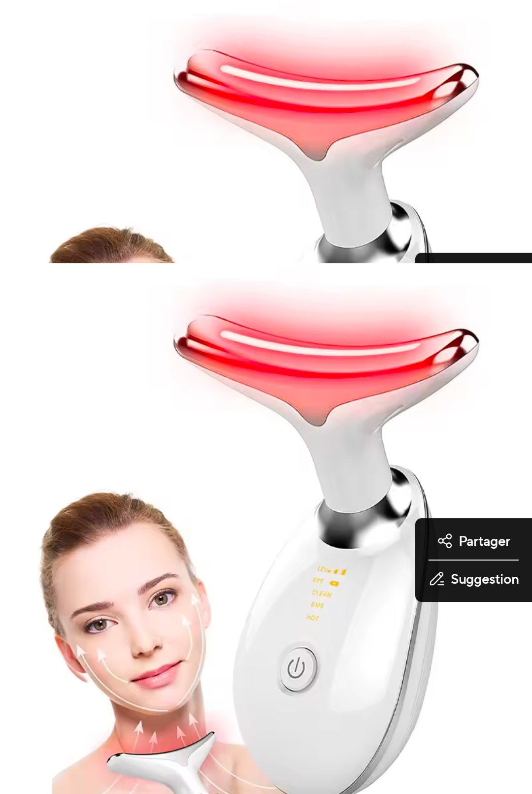 "Lisseur Raffermissant Visage & Cou – Appareil Anti-Âge''